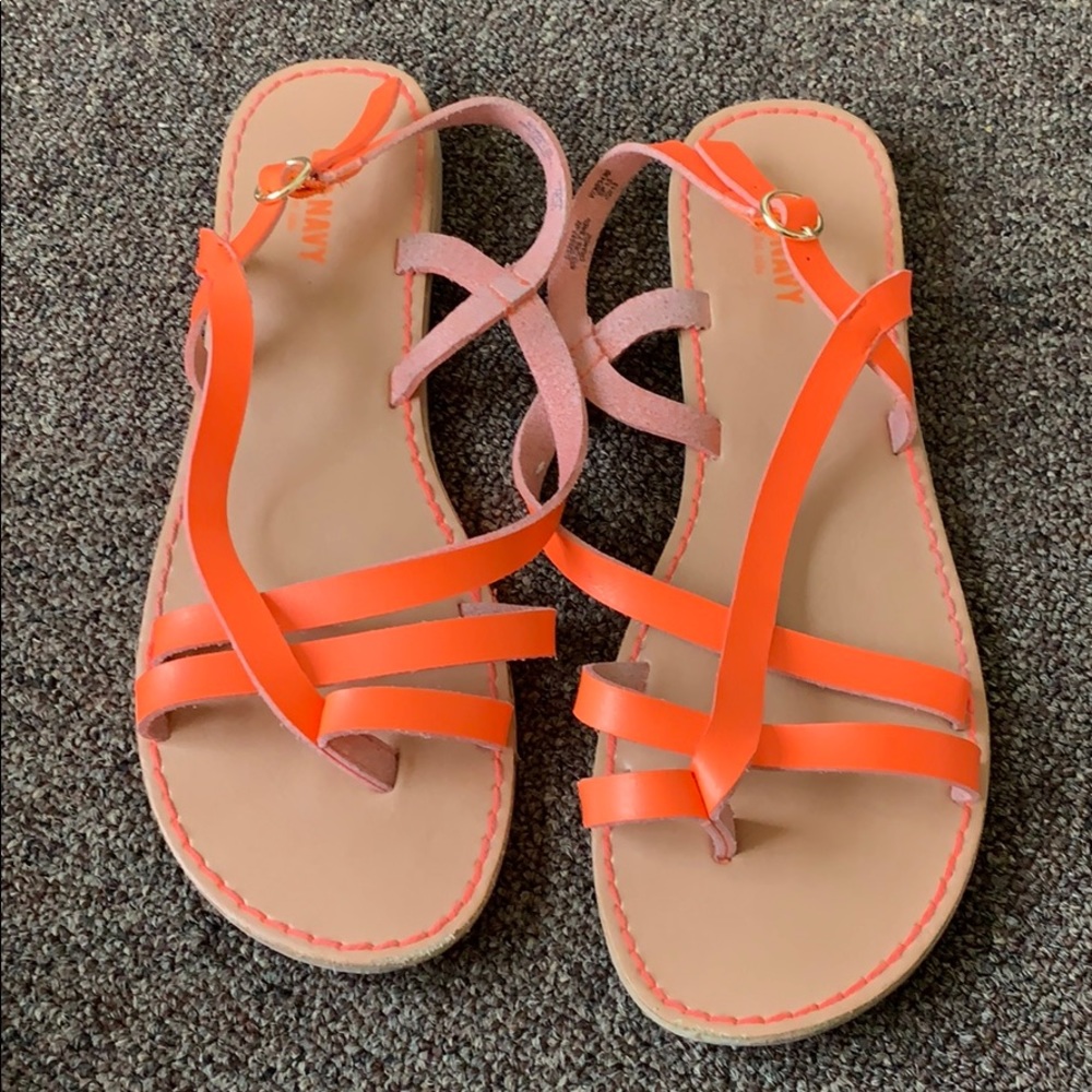 Neon orange sandals